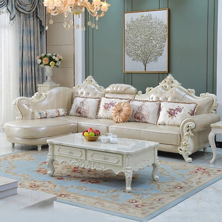 欧式客厅沙发真皮小户型奢华转角简欧头层牛皮成套皮艺实木沙发