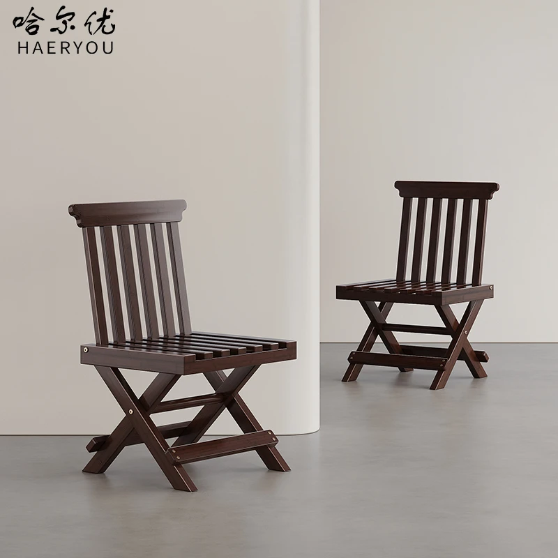 哈尔优折叠椅楠竹家用庭院休闲阳台户外钓鱼便携式靠背椅小马扎凳