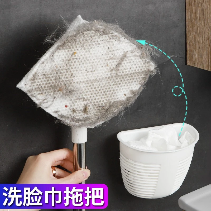家用一次性洗脸巾拖把免手洗两用旋转拖把无死角平板拖布清洁拖地
