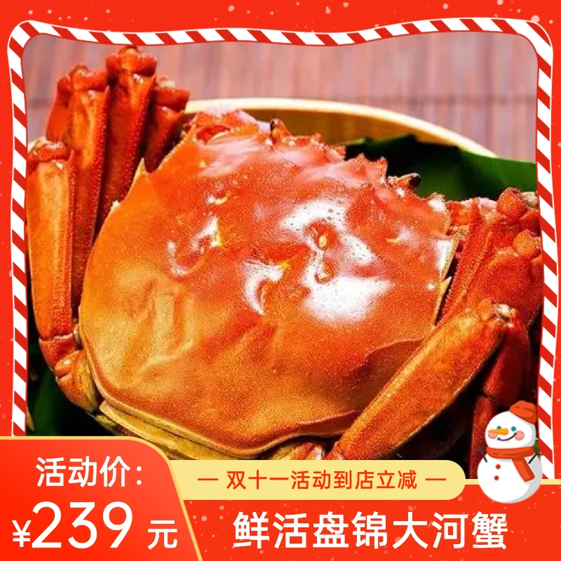 鲜活蟹 盘锦河蟹 母蟹2.2-2.5两 公蟹3.2-3.5两 5对 10只京东包邮