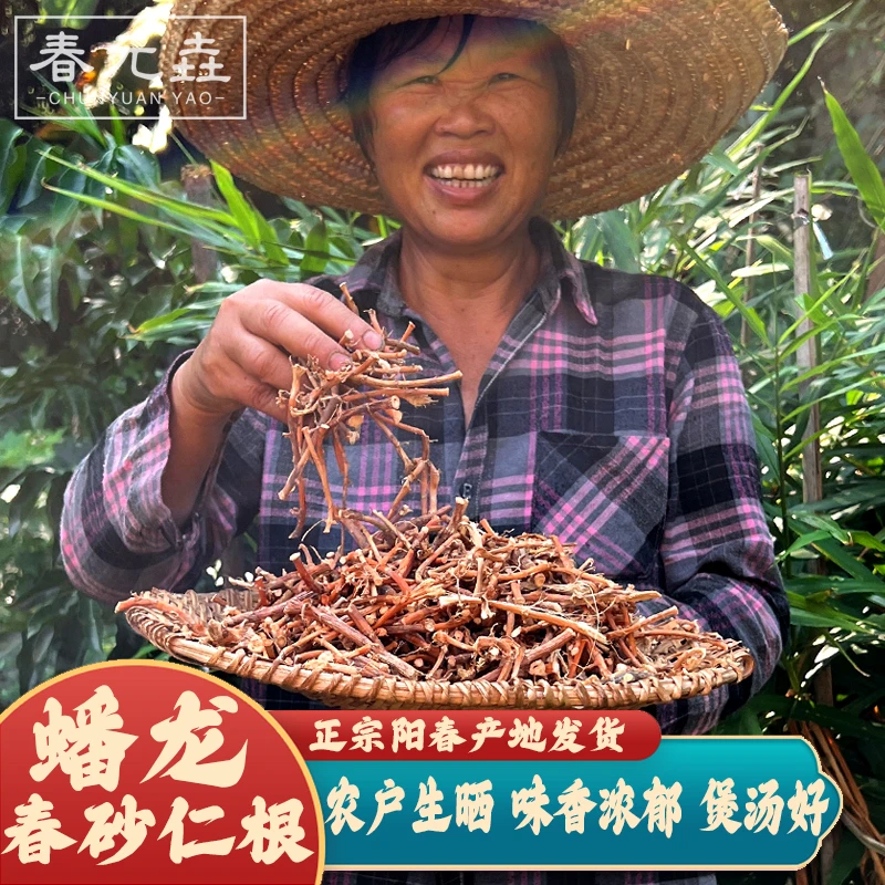 正宗广东阳春蟠龙春砂仁头根特产干货农户自生晒老鸡血藤根藤组合