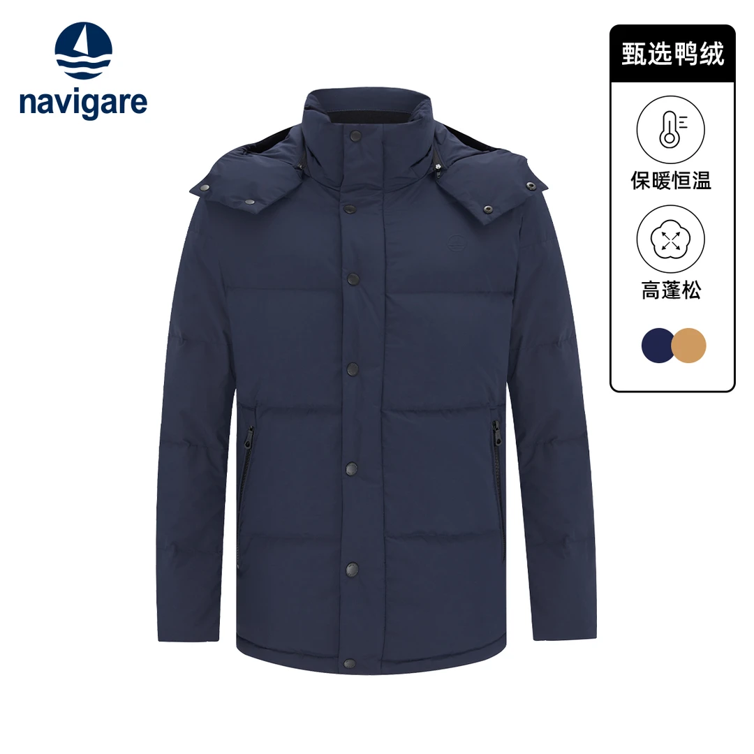 Navigare/纳维凯尔意大利小帆船男士冬休闲短款羽绒服防风保暖