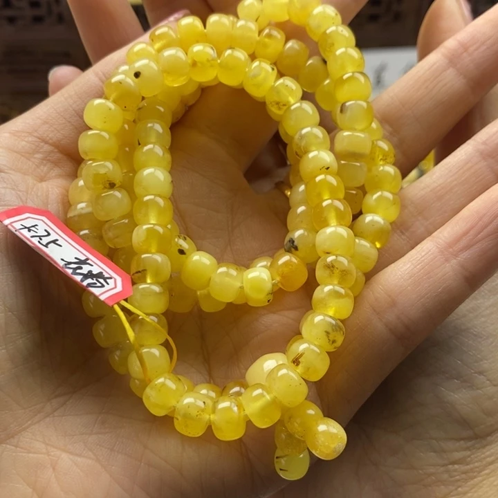 蜜蜡裸石未镶嵌锋**贸卡7.5瑕疵，花粉