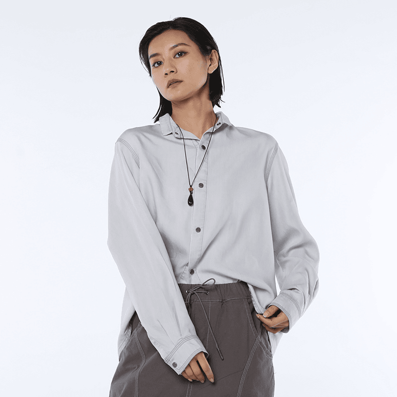 女装瑕疵品50223138春秋休闲时尚百搭纯色外套立领情侣款长袖上衣