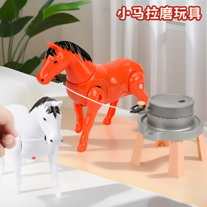 x小马拉磨玩具毛驴电动宝宝玩具哄娃神器婴儿练习抬头追视训练