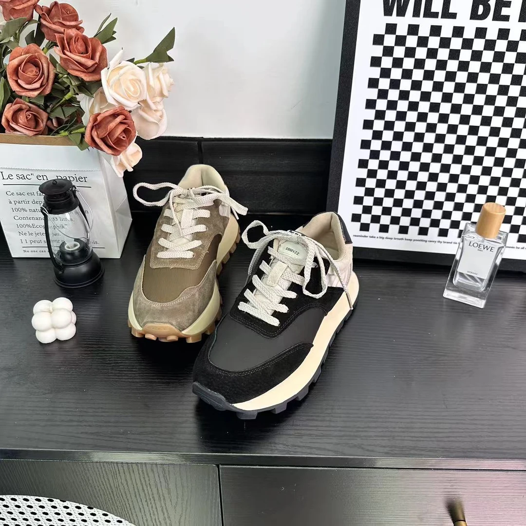 秋冬新款百搭运动潮流阿甘鞋女舒适复古系带休闲女鞋9016-1
