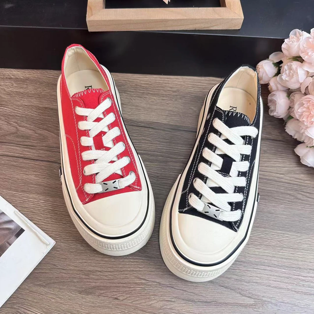 夏季新品时尚休闲女鞋低帮系带板鞋帆布鞋潮鞋8801-507