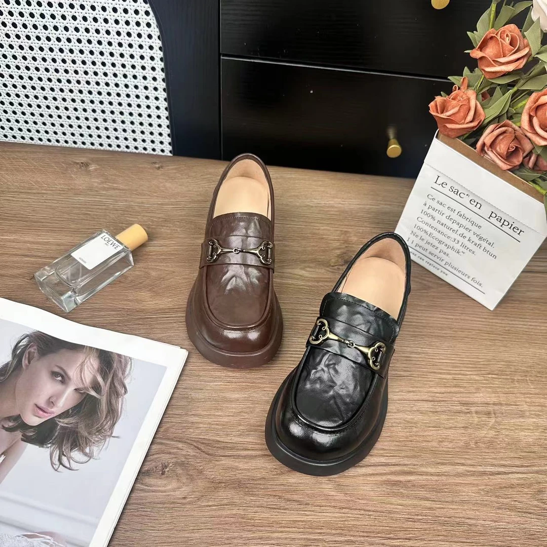 新款时尚休闲女鞋百搭乐福鞋低跟英伦风潮流青春2228//ZBX