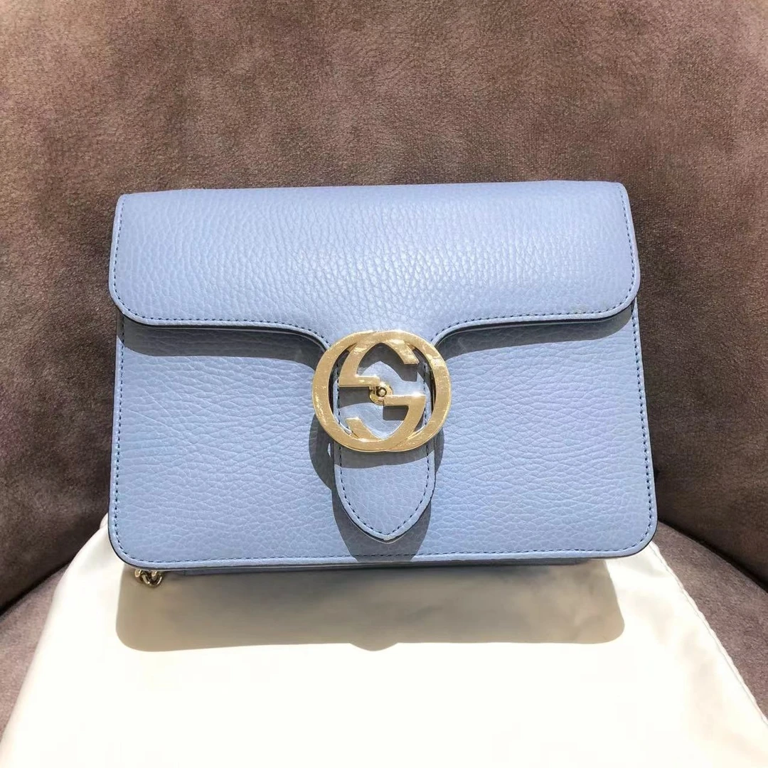 95新  Gucci/蓝色/风琴/链条包