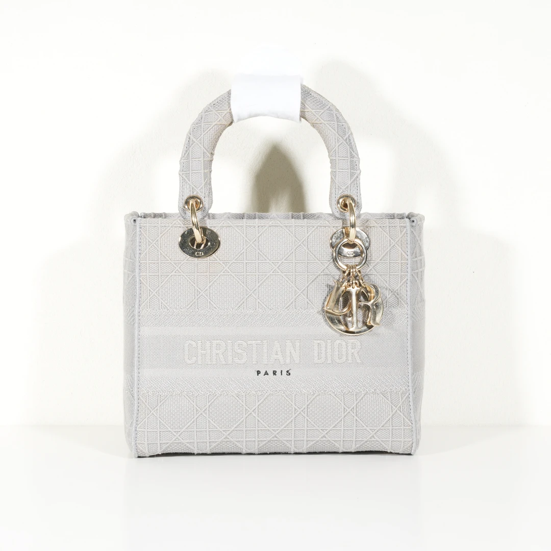 95新 DIOR/迪奥 迪奥刺绣滕岩石灰五格戴妃包