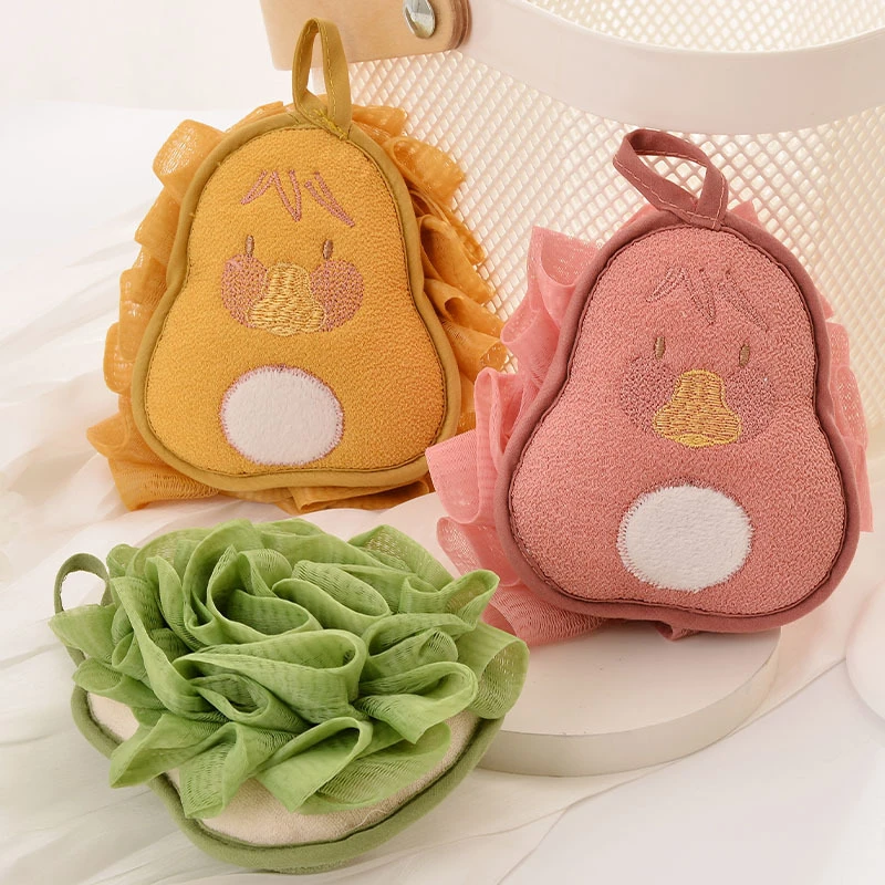 新款浴花搓澡巾双面二合一公主风洗澡巾少女心可爱浴球搓澡巾双面