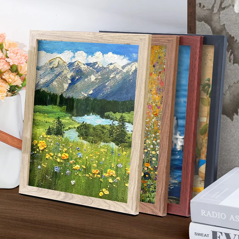实木相框挂墙16寸20海报装裱画框8K开4k儿童拼图框架Aa4相片外框