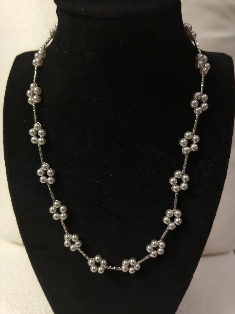 铜贝珠项链 蝶恋花巴洛克手工项链