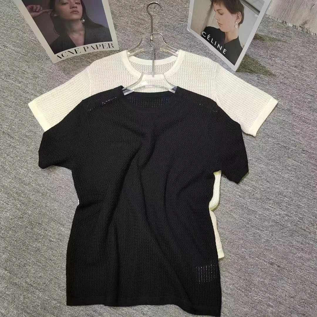 百分百精仿羊毛短袖针织衫