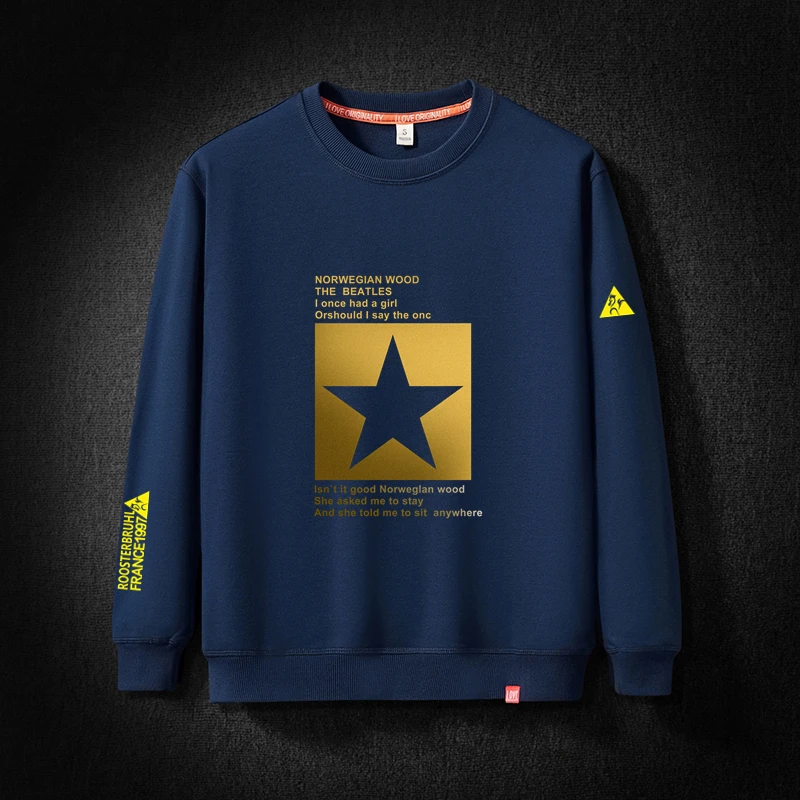 法莱尔公鸡男士卫衣2024年秋冬新款潮牌宽松休闲大码加绒加厚上衣