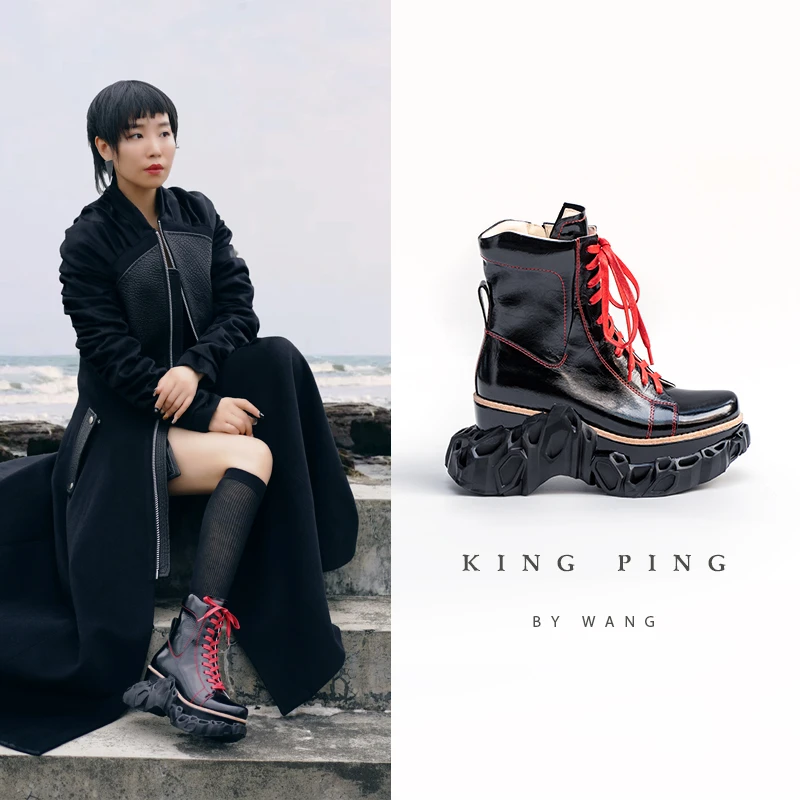 筑造者KING PING by WANG原创设计师品牌马丁靴休闲小短靴