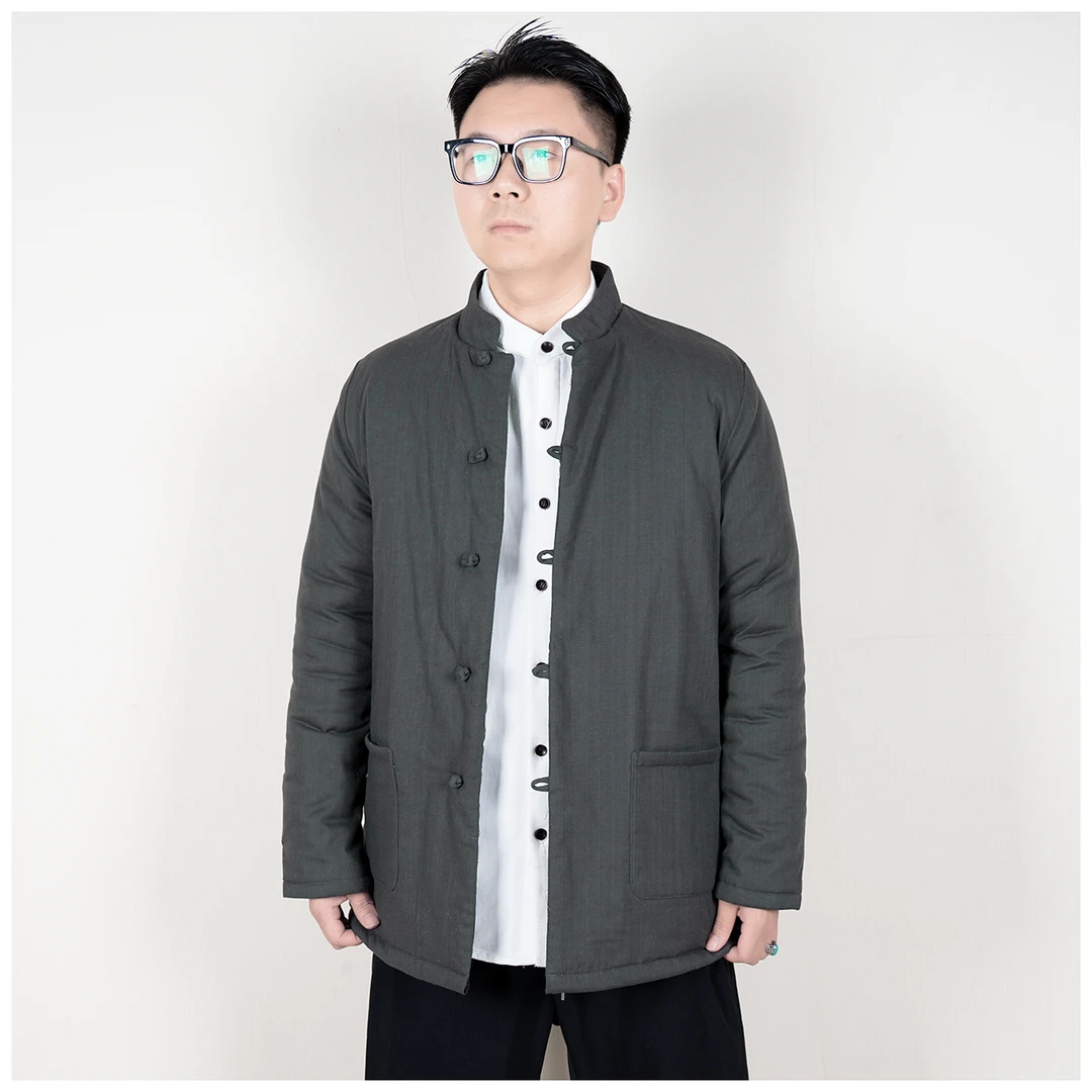 2025冬季男款加棉保暖棉衣立领小盘扣棉袄中式棉服男士休闲外套