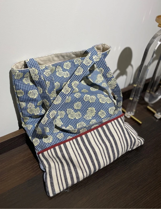 小众百搭休闲时尚帆布包托特包 通勤大容量包包文艺女士