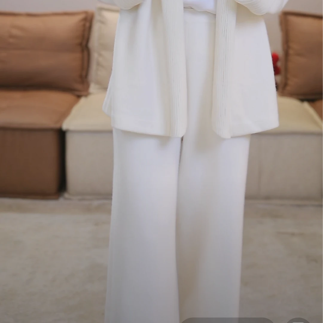 “穿搭的尽头是取悦自己”白色羊绒裤子厚款600g～695g! F309020011