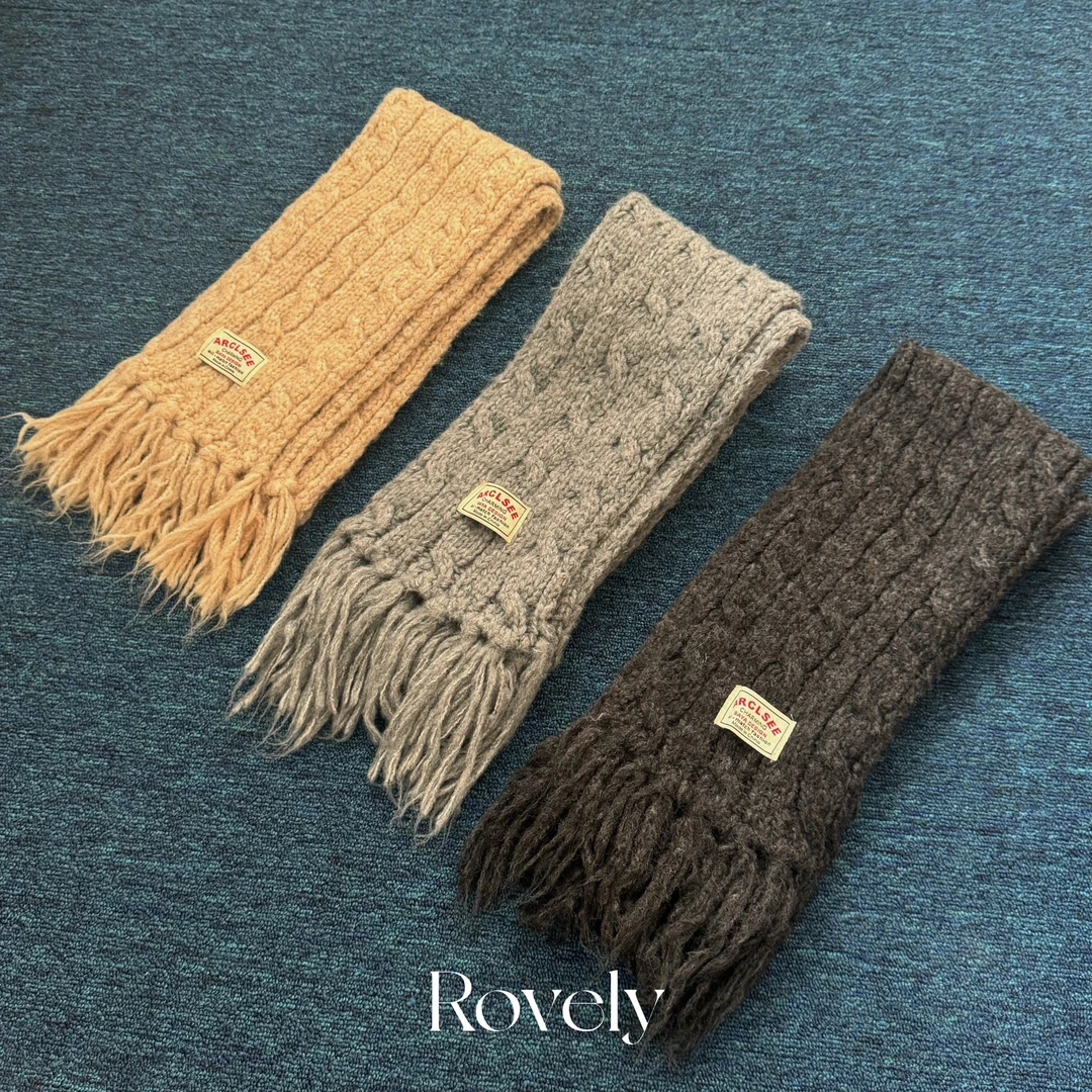 Rovely【东大门围巾】韩系复古麻花长围脖围巾
