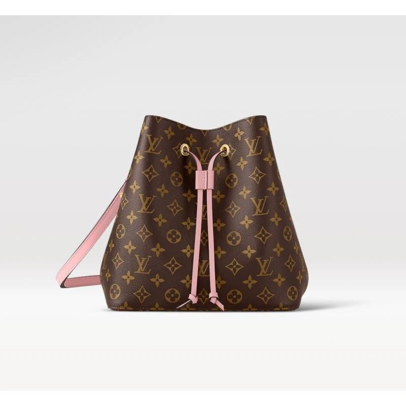 99新 LouisVuitton/路易威登 巧巧  lv老花NEONOE粉桶中号水桶包