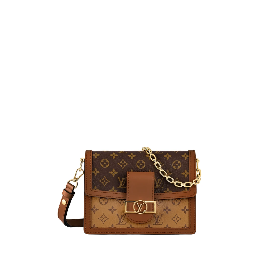 99新 LouisVuitton/路易威登 嘉嘉 老花拼色 达芙妮中号 肩包