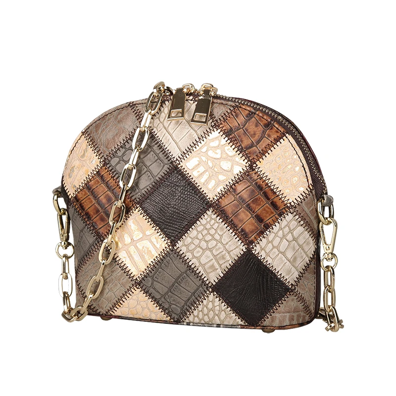 包包女斜挎包小众百搭2023年新款链条包气质真皮单肩时尚贝壳复古