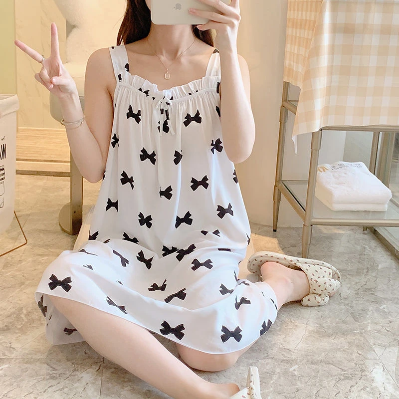 碎花睡衣女吊带夏季睡裙女无袖薄款少女甜美可爱学生夏天性感大码