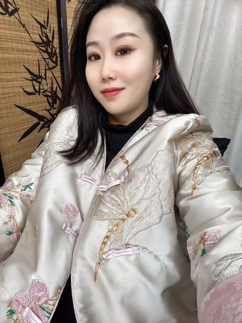 【澜公子5021】大花*（棉）双色冬季新款气质百搭新中式国风外套