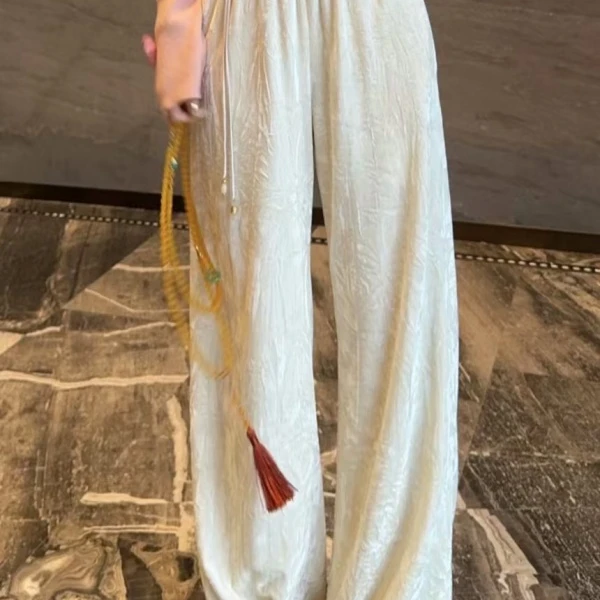 【贵妇裤】早秋新中式老钱风重工丝绒裤，长裤2024b8880白姐