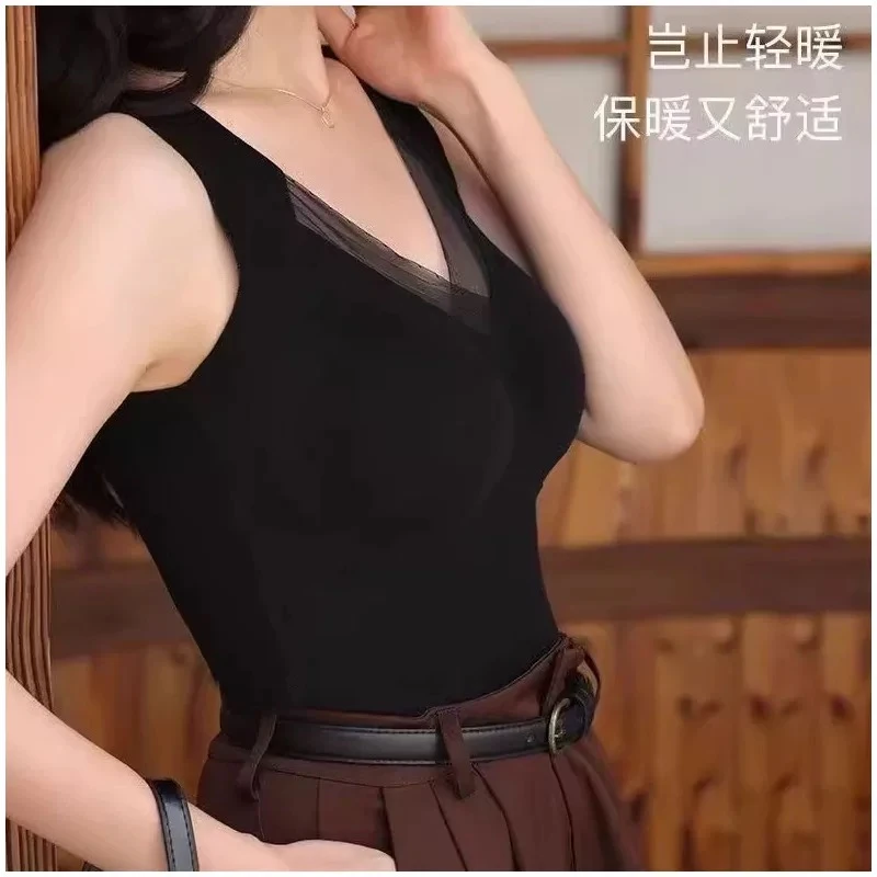 石墨烯保暖百搭聚拢秋冬修身无钢圈打底上衣——2024D0748白姐