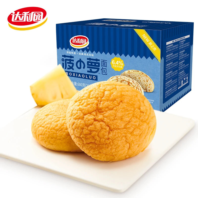达利园菠小萝糕点常温点心经典菠萝包营养松软港式风味箱装600g