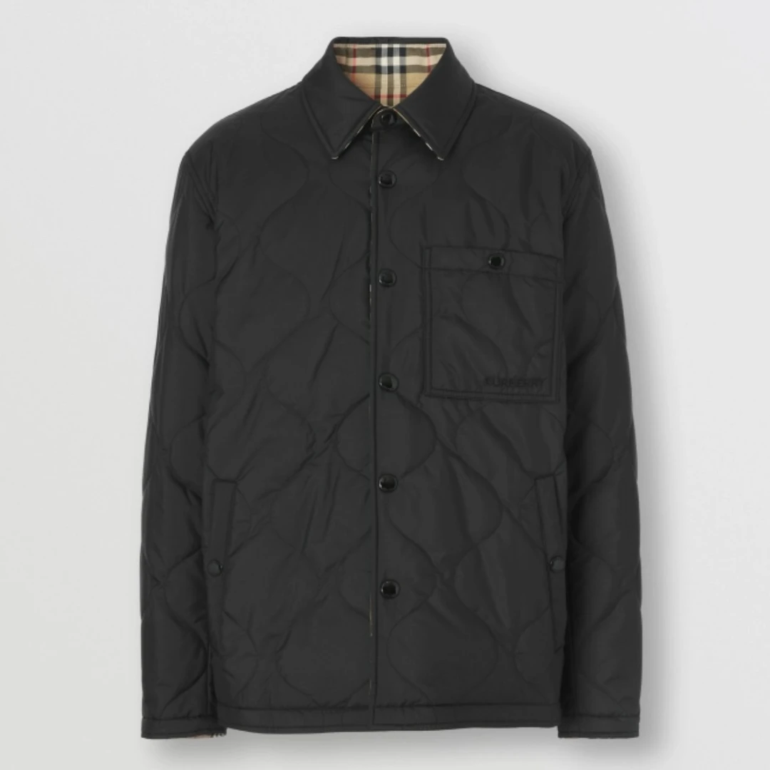 全新未使用 BURBERRY/博柏利 男士经典格纹双面棉服外套