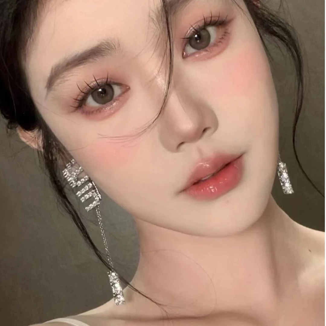 合金耳饰 MU字母耳饰长款流苏字母耳环时尚潮流气质耳饰女