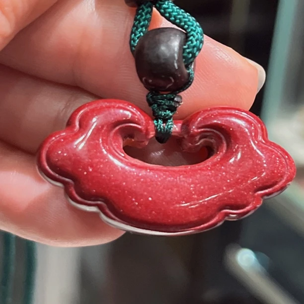 天然辰砂朱砂小锁平安锁吊坠男女都key可以佩戴