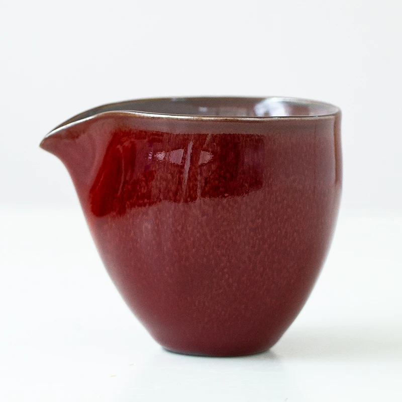 郎红釉汝窑陶瓷复古盏大容量功夫茶具分茶器纯手工遇水化冰轻奢