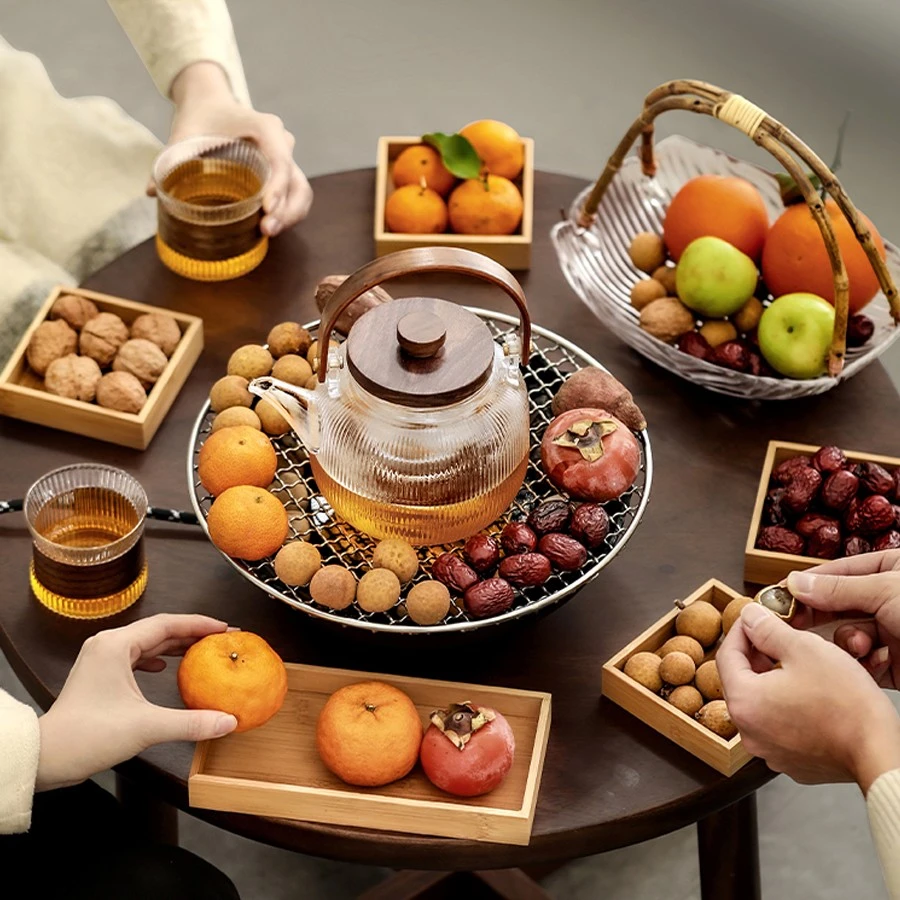 围炉煮茶器具全套茶壶茶炉子专用烤茶套装家用电陶炉煮茶器玻璃壶