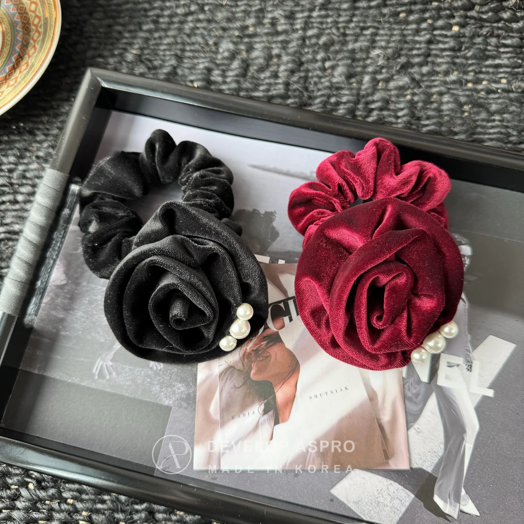 【现货】韩国新款发绳正品爆款减龄洋气玫瑰花小肠发圈FS56