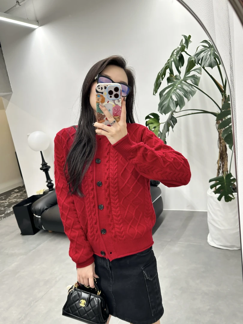 YOEYYOU 设计师品牌 小众新款 复古绞花毛织外套