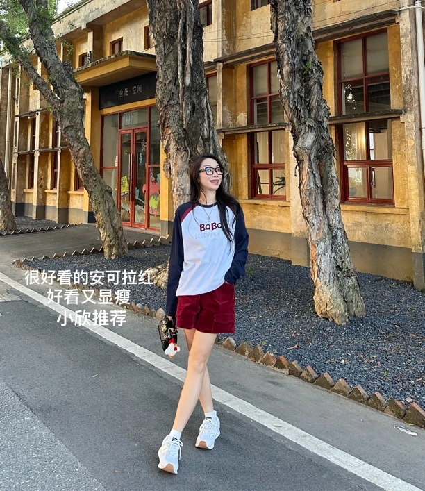 BQBQ 设计师品牌 小众新品 自带安全裤休闲咖色短裤&安可拉红短裤