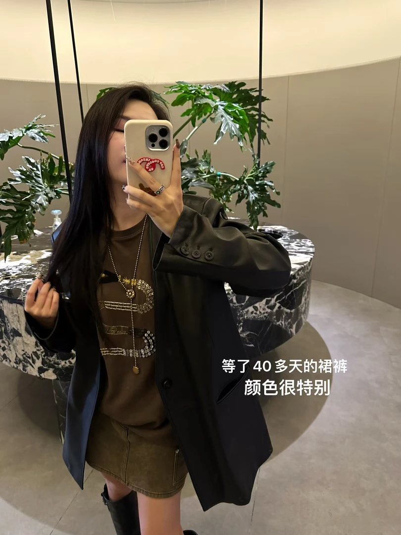 ANNENONO设计师品牌小众新款绿色复古美式短半裙&工装牛仔长裤