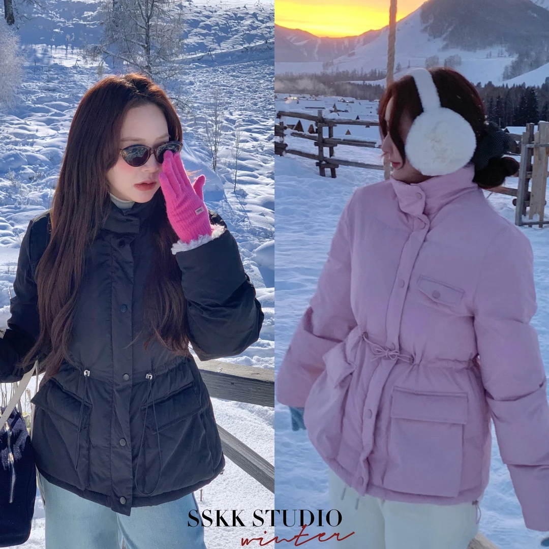 KMZY/KMZY山_山【冬日氛围感】微胖mm韩版简约立领收腰显瘦棉服外套