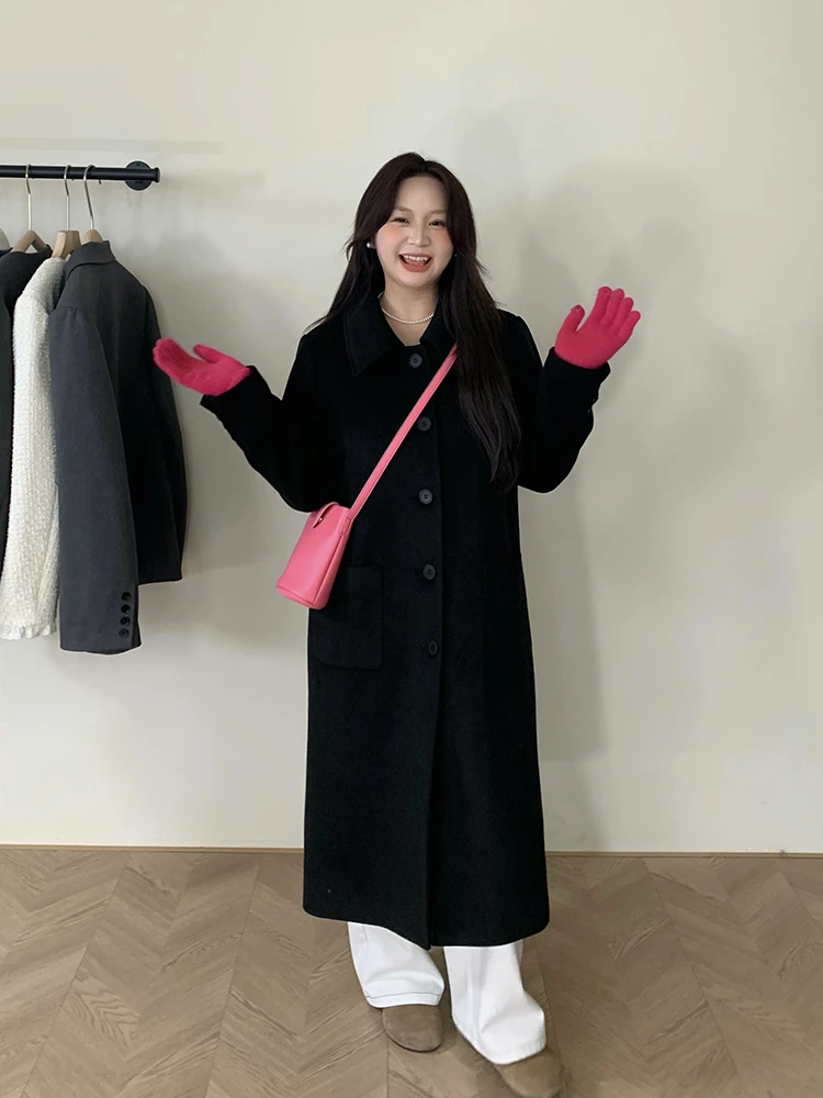 KMZY/KMZY山_山屿你【尼洛晚风】微胖韩系秋冬时尚加厚毛呢大衣外套