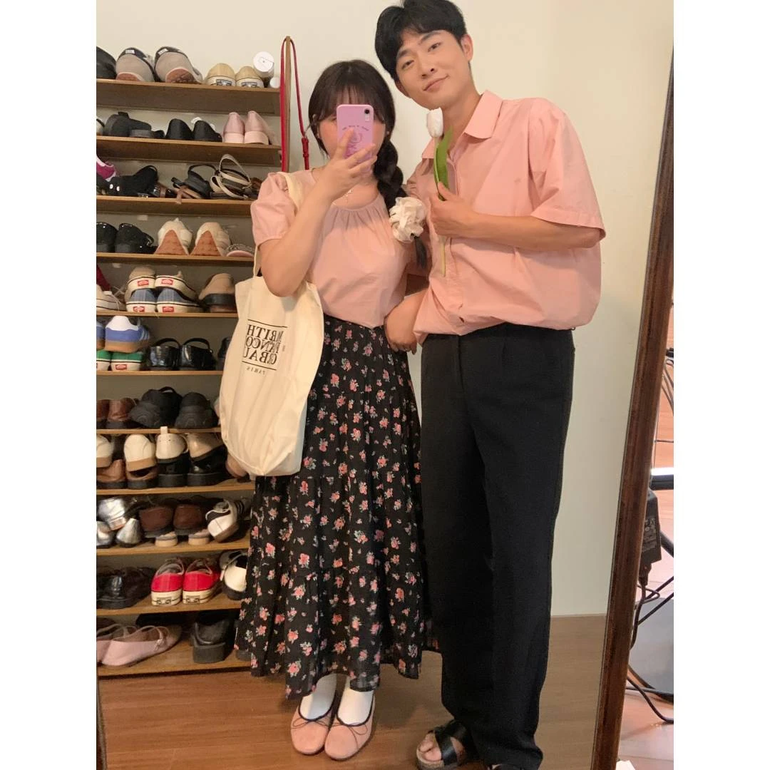 KMZY/KMZY山_山【生如夏花】微胖女装韩版温柔风褶皱宽松碎花半身裙