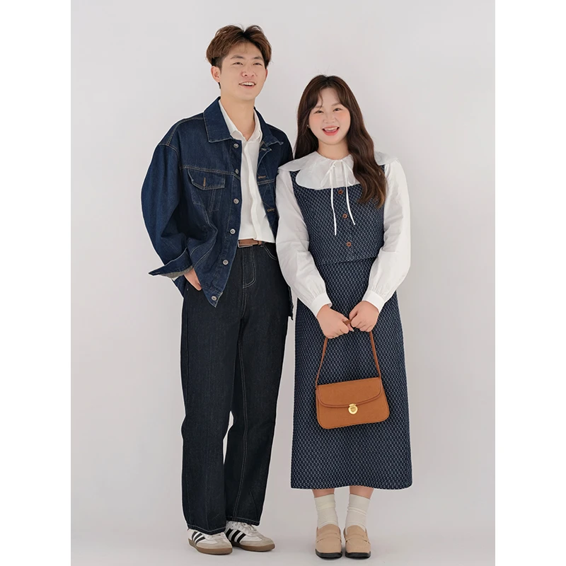 KMZY/KMZY山_山【西部牛仔】微胖女装韩系时尚牛仔上衣马甲半裙套装