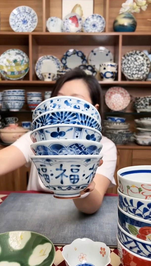 【闪购商品】瓷片蓝凛堂12.5cm大平碗 5只装混搭