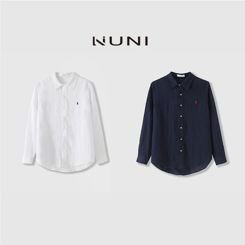 LINUNI“老钱天花板”拉夫定制亚麻双色衬衫