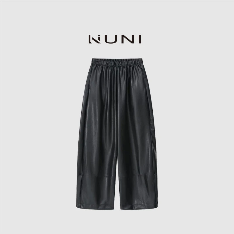 LINUNI“胶囊裤”pu皮八分裤马拉定制百搭必入款