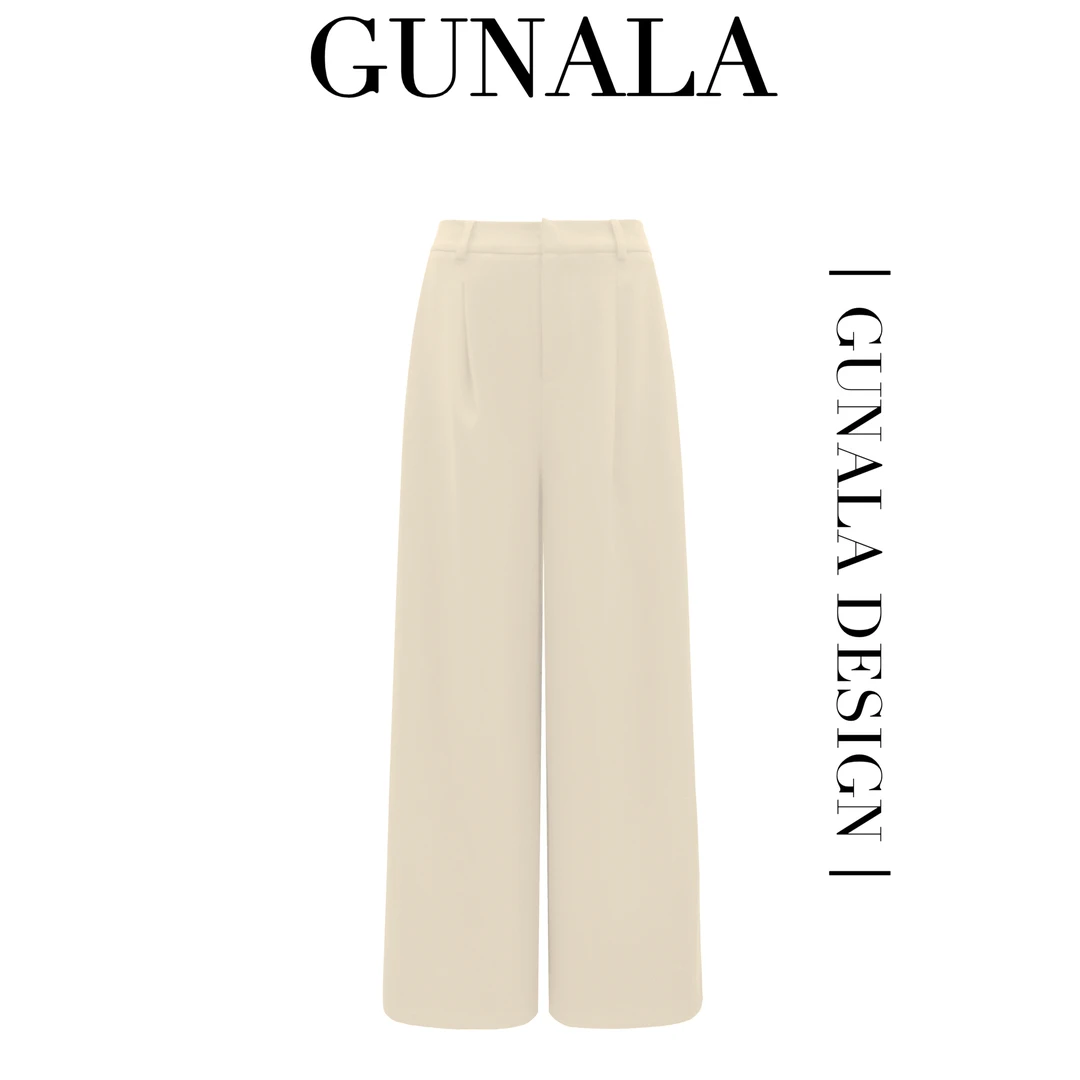 百搭显瘦两色直筒休闲宽松西裤-E78