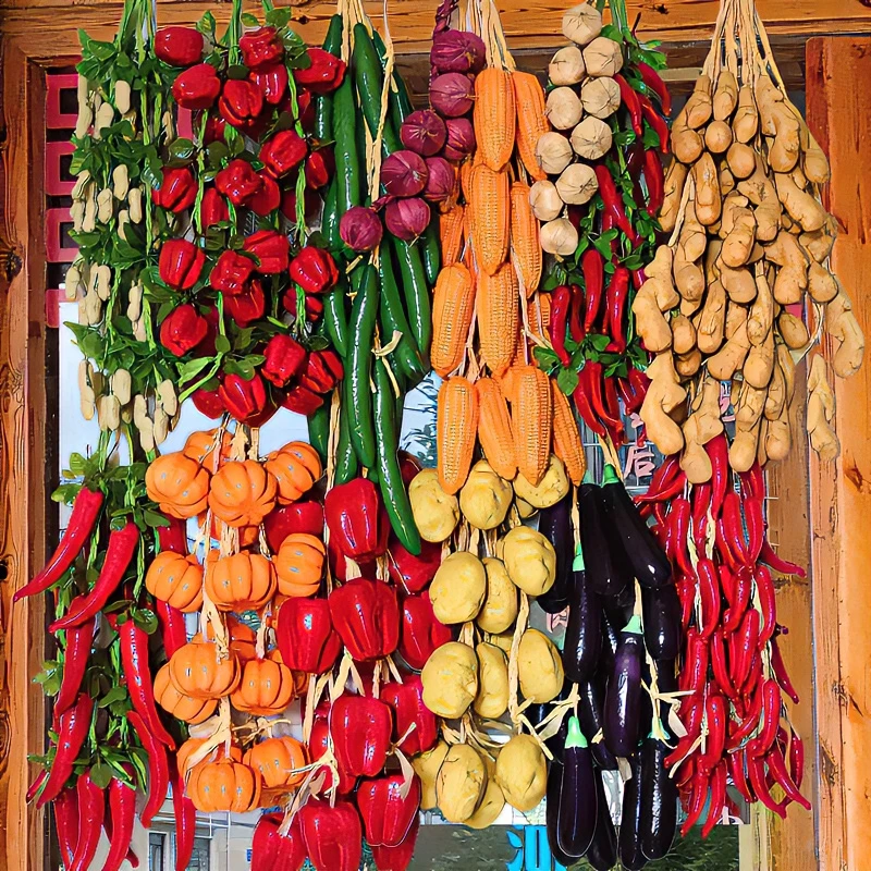 【农家小院挂件】仿真蔬菜水果挂件农家乐饭店墙上装饰品小辣椒玉